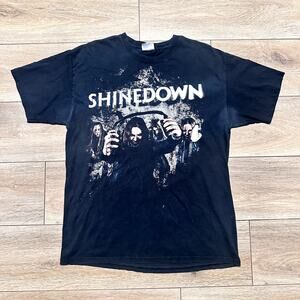 2009 Shinedown Sound of Madness Tour Print Black T Shirt Size Large